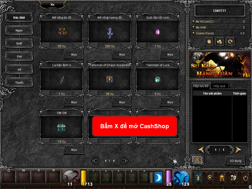 Chức năng chính của Game MU Bảo Việt Chức năng chính của Game MU Bảo Việt